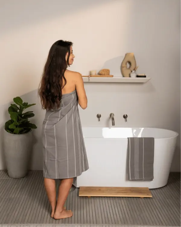 Classic Fringeless XL Bath Bundle - Grey | Sand Cloud - Image 2