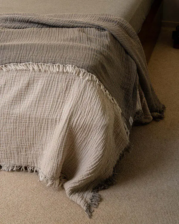 Senna Melange PARTY BLANKET Beige- Queen | Sand Cloud - Image 2