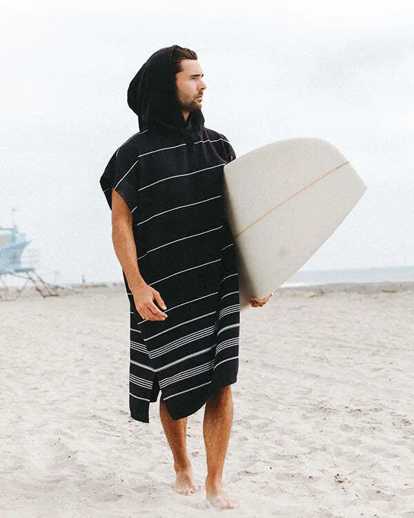Classic Stripe Hooded Poncho Black | Sand Cloud - Image 2