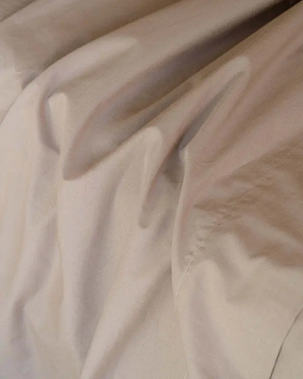 Signature Percale Solid Flat Top Sheet Beige | Sand Cloud - Image 2