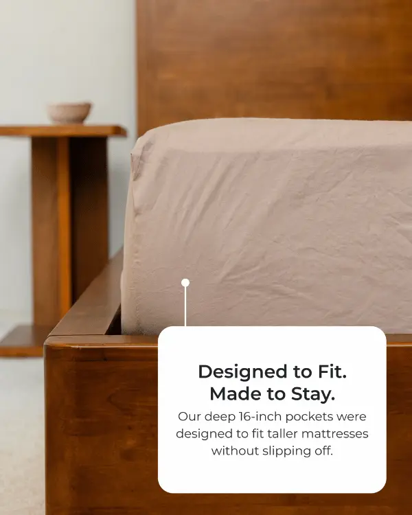 Signature Percale Solid Fitted Sheet Beige | Sand Cloud - Image 6