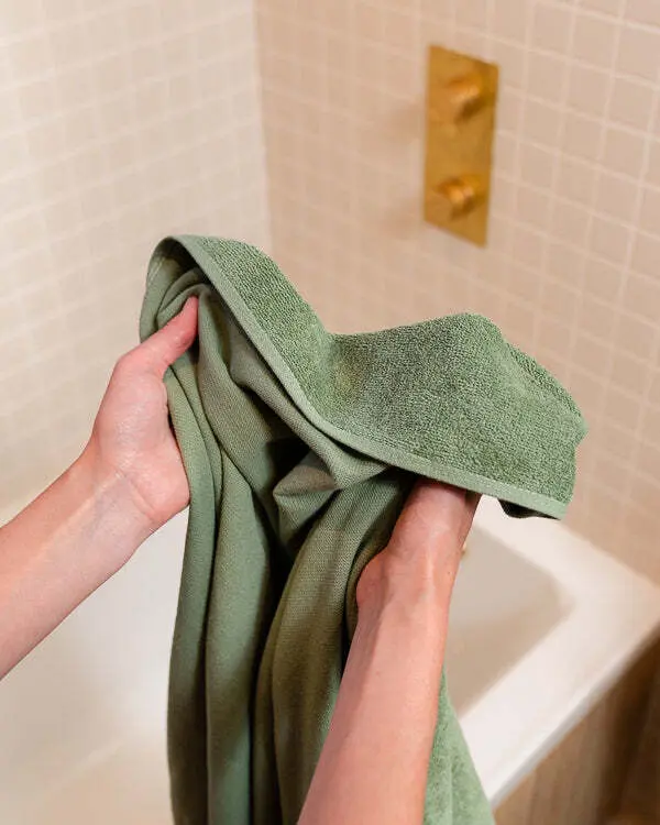 Terra Fringeless XL Bath Bundle 2 Pack - Hedge Green | Sand Cloud - Image 4