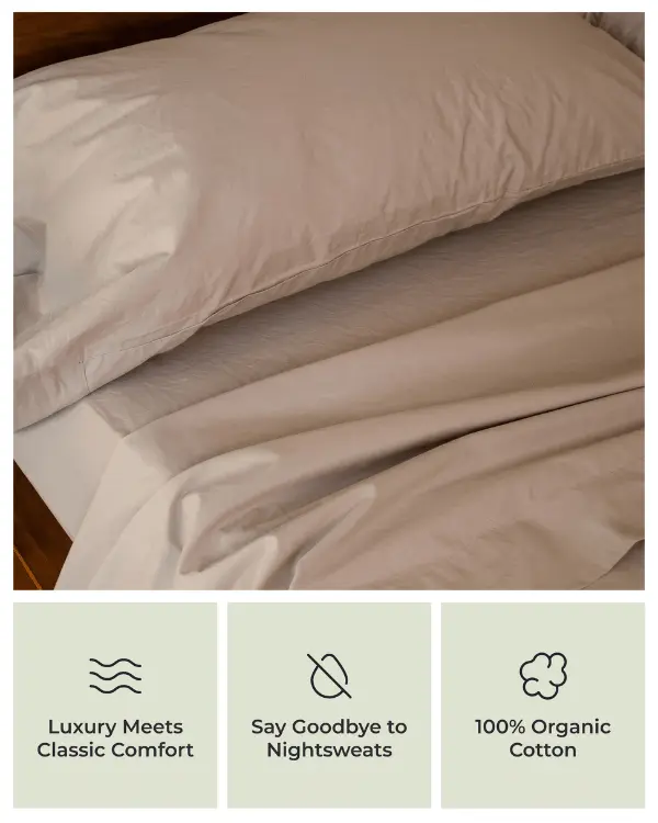 Signature Percale Solid Flat Top Sheet Beige | Sand Cloud - Image 4