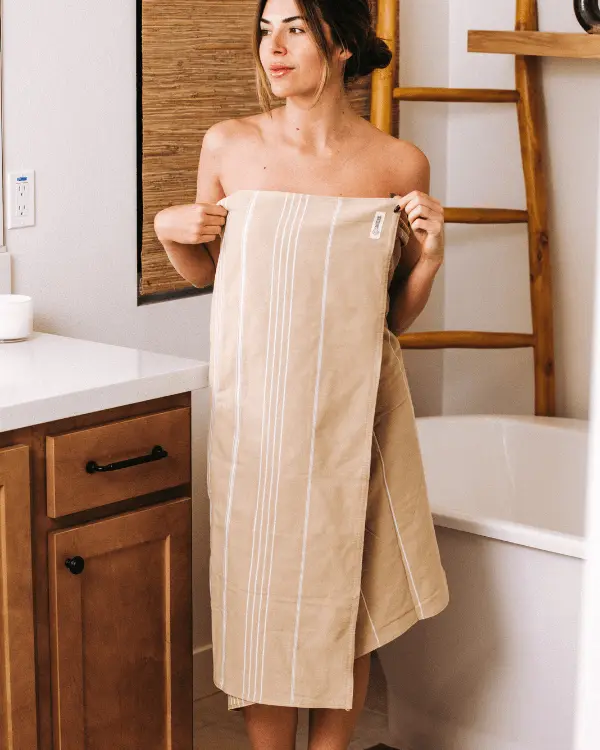 Classic Fringeless XL Bath Bundle - Sand | Sand Cloud - Image 2
