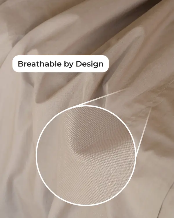 Signature Percale Solid Fitted Sheet Beige | Sand Cloud - Image 5