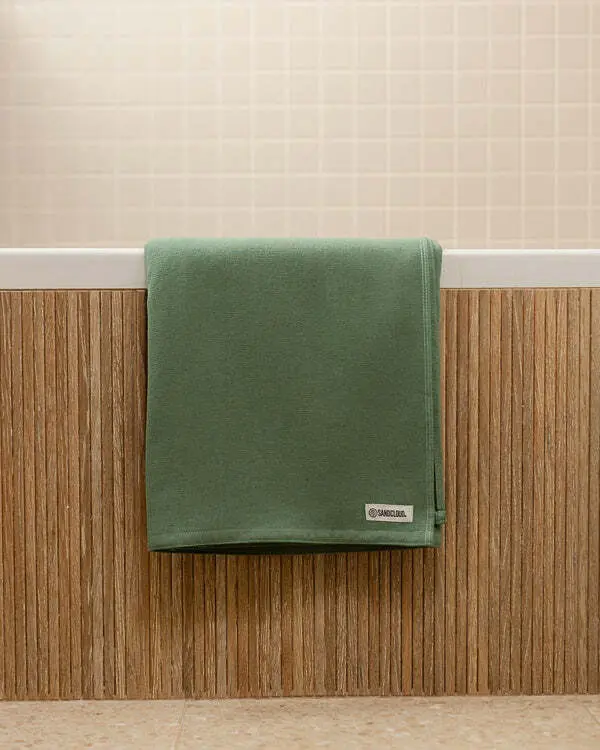 Terra Fringeless XL Bath Bundle 2 Pack - Hedge Green | Sand Cloud - Image 2
